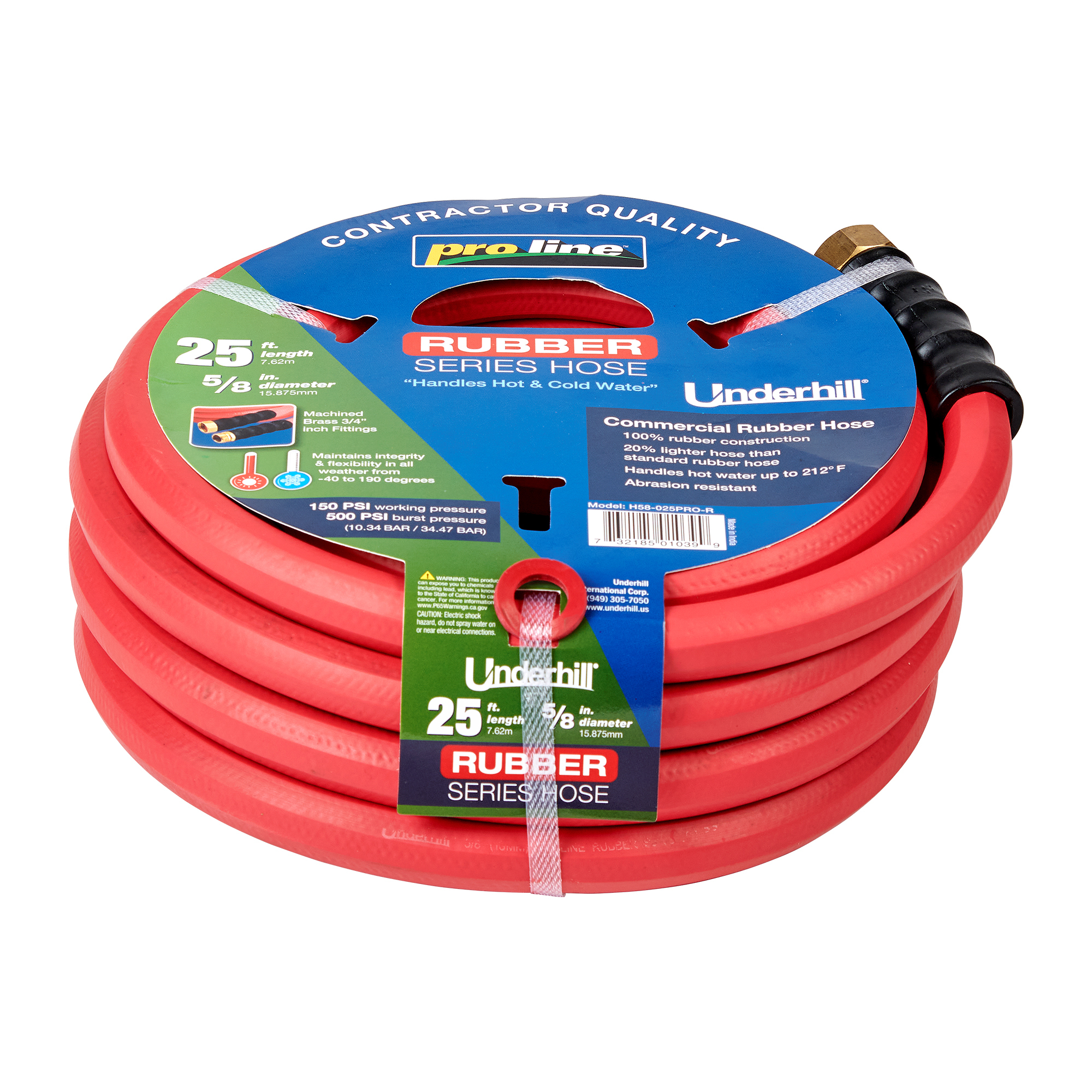 Underhill Rubber Hose 5/8"x25' H58-025PRO-R
